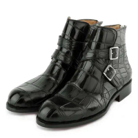 eyugaoduannanxie crocodile leather boots high-end male High help Martin boots winter new crocodile Men crocodile boots