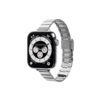 【LAUT 萊德】Apple Watch 42/44/45/49mm 時尚不銹鋼錶帶-銀