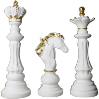 Retro Home 1 Piece Set Resin Chess Pieces Board Game Accessories Chess Villain Decoration Simple Modern Chess Pieces Jewelry