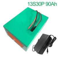 With 5A charger 48V 90Ah 13S30P 18650 Li-ion Battery Pack E-Bike Ebike electric bicycle 300x245x140mm