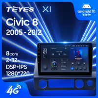 TEYES X1 For Honda Civic 8 FK FN FD 2005 - 2012 Right hand drive Car Radio Multimedia Video Player Navigation GPS Android 10 No 2din 2 din dvd