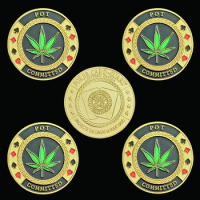 5PCS POT Committed Poker Chip Casino Gold Coin Lucky Souvenir Personalized Collection Token Coin