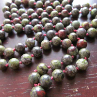 108 Bead Mala Necklace Bloodstone Necklace Long Tassel Necklaces Yoga Jewelry Prayer Beads Necklaces Japa meditation Mala Beads
