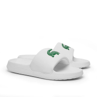 LACOSTE SERVE SLIDE 男鞋 鱷魚LOGO拖鞋 白色 外出拖鞋 室內拖鞋 涼拖鞋(49CMA0021_082)