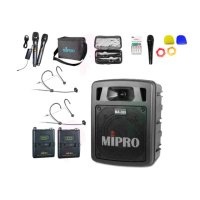 【MIPRO】MA-389 配2頭戴式麥克風5.8G(雙頻手提無線喊話器/藍芽最新版 /遠距教學)