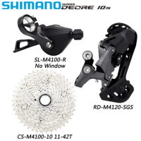 SHIMANO DEORE M4100 10 Speed Derailleurs Shifter RD-M4120-SGS Derailleur 11-42/46T Cassette for MTB Bike Original Bicycle Parts