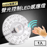 【TheLife嚴選】12W 1000流明聲光控制LED感應燈-110V插頭式