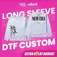 CUSTOM SABLON DTF LONG SLEEVE DENGAN RIB 2 Sisi - A5/A4 L