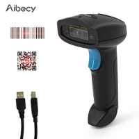Aibecy 1D 2D Barcode Scanner Handheld USB Wirelss Bar Code Reader Manual Trigger/Auto Continuous Scanning Support Paper Code