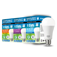 【Everlight 億光】20入組 15W 環保節能標章LED燈泡(白光/黃光/自然光)