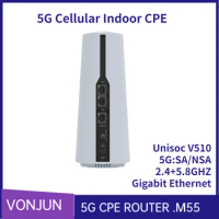M55 Indoor Cellular 5G CPE Router SA/NSA Dual-band 2.4G+5.8G Gigabit Ethernet with SIM Card Slot