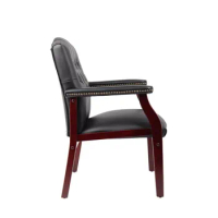 US Stock Leather Ergonomic Mid-Back Office Executive Side Chair for Meeting Waiting Room Conference Office Guest Chairs