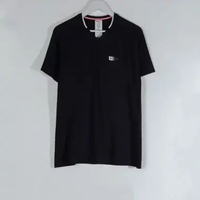 Kaos WILSON BELA SEAMLESS ZIP HENLEY 2.0 BLACK ZIP UP PADEL JERSEY TSHIRT 100% ORIGINAL Size XL
