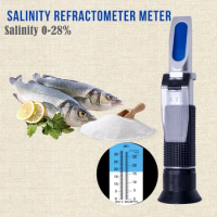ATC Portable Salinity Refractometer Salinometer Food Salinity Concentration Meter 0-28% Food Addition Processing Measure Tool