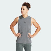 【adidas 愛迪達】背心 男款 運動 慢跑 亞規 D4T TANK 灰 IS3819