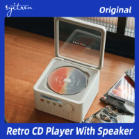 Syitren R200 CD Player 2-way Bluetooth Speaker Portable Retro Small Desktop Home Stereo Independent Cavity Stereo Birthday Gift