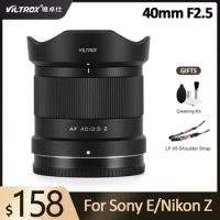 VILTROX 40mm F2.5 AF Auto Focus Full Frame Lens for Sony E Nikon Z Camera A6600 a6400 a7c a7miv a7miii nex-3n z6 z7 z8 z9 zfc