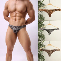 New Sexy Leopard G-String Men Underwear Bulge Pouch G-string Shorts Underpants Bikini Thongs Boxer Brief