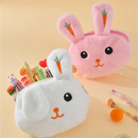 1pc Kawaii Unicorn Rabbit Large Capacity Plush Pencil Bag Cute Pencil Cases Pouch Stationery Organizer Holder Gift Student Prize