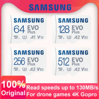 SAMSUNG Memory Card MC EVO Plus TF Card 64GB A1 512GB A2 256GB 128GB V30 SDXC High Speed Micro SD Trans Flash for 4K DJI drones