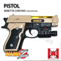 B3retta Cheetah Silver Dan Coklat RamboZ Mainan Tembakan Kokang Coklat Laser