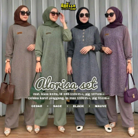 Alorisa Setelan Wanita (Atasan&Celana) Bahan Kaos Knite By Abella