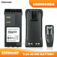 2100mAh HNN9009A NI-MH Replacement Battery for Motorola GP140 GP240 GP328 HT750 HT1250 HT1550 MTX8250 WIth Belt Clip--HNN9008A