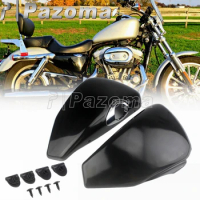 Steel Motorcycle Black Fairing Cowl Battery Side Cover Protective Case For Harley Sportster XL 1200 883 XL883 XL1200 2004-2013