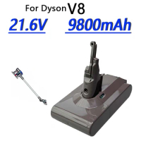 V8 6800mAh/9800mAh 21.6V Battery For Dyson V8 Battery Li-ion Vacuum Cleaner Rechargeable BATTERY