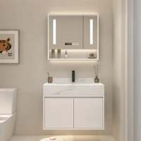 Modern Toilet Bathroom Cabinet Metal Mirror Drawer Wall Bathroom Cabinet Storage Sink Armario Banheiro Home Furniture YQ50BC