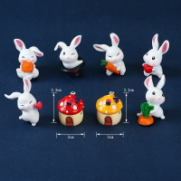 可愛小白兔仿真動物靜態模型微縮迷你兔子公仔玩偶小玩具小擺件