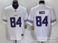 Berkualiti tinggi sulaman Jersey NFL Vikings Jefferson #18mccarthy # No.9 putih ungu warna tiga gene