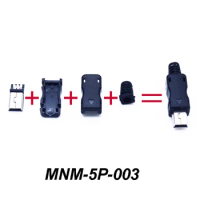 10Sets Mini USB Male Jack ( 4 in 1 or 3 in 1) USB Connector 2.0 5pin Plug Socket With Plastic Cover With Tail For Kinds of DIY