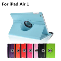 For Apple iPad Air 1 9.7 inch iPad 5 iPad5 iPadAir iPadAir1 A1822 Tablet Case 360 Rotating Bracket Fold Flip Stand Leather Cover