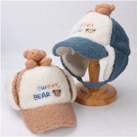Topi Hangat Anak dengan Penutup Telinga Boneka Bear Unisex