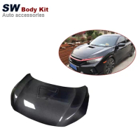 Carbon Fiber Type-R Style Engine Hood For Honda Civic FK7 FK8 Type-R 2016+ Tuning Carbon Fiber Engine Valve Cover