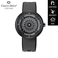 Jam Tangan Pria Charles Delon Original - Diameter 40mm - Tali Rubber - Lengkap Dengan Box - Charles 