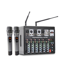 Professional 7-channel mixer with amplifier wireless microphone integrated machine suitable for karaoke stage perform