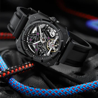 New AILANG-8011G square dial men's luxury fashion mechanical watch hollow luminous waterproof men's watch
