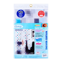 บ๊าธธิน่า ม่านห้องน้ำพลาสติก PVC รุ่น SCP-2 ACUSTEX ลายตาราง ขนาด 180x180 ซม.