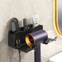 New Wall Mounted HairDryer Holder for Dyson Bathroom Shelf Without Drilling Plastic Hair Dryer Stand Bathroom Organizer
