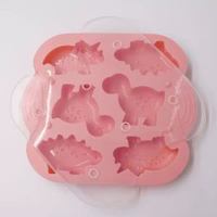新款DIY鉑金6連矽膠恐龍米糕模具蛋糕模寶寶輔食模具烘焙工具自制