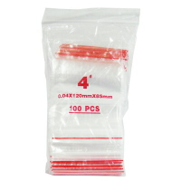 【文具通】PE 夾鏈袋 由任袋 夾鍊袋 密封式 紅線 4號 約8.5x12cm 100ps E7070052