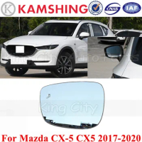 CAPQX For Mazda CX-5 CX5 2017-2020 Outside Rearview Mirror Glass Side Rear view Mirror Reflector Lens heated blind-spot assist
