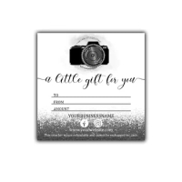 Photography Gift Certificate, Black Silver, Photography Gift Voucher, A Gift for You, Personalized Gift Certificate