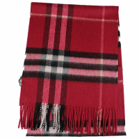 BURBERRY 巴寶莉 經典大格紋喀什米爾羊毛圍巾/披巾(紅色)