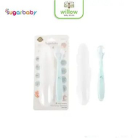 Alat Makan Bayi - Sugar Baby Silicone Spoons 100% Healthy W/Case Green
