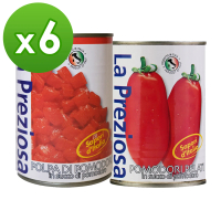 咖樂迪咖啡農場 La Preziosa 義大利整顆/切塊番茄罐頭 6入任選(400ml)