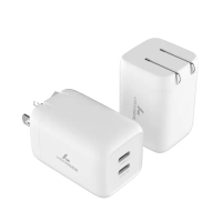 【LYCANDER】FiCKA 雙 USB-C PD40W 充電器快速氮化鎵(白)