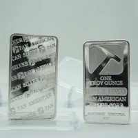 5pcs/lot 1 oz 999 Pan American Silver replica Bullion Bar NON-Magnetic Brass Plated Silver Coins Bar